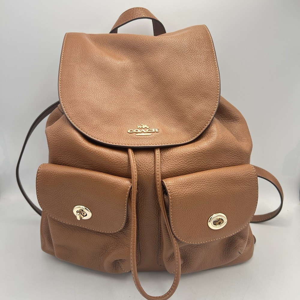 Coach Billie backpack brown pebble leather